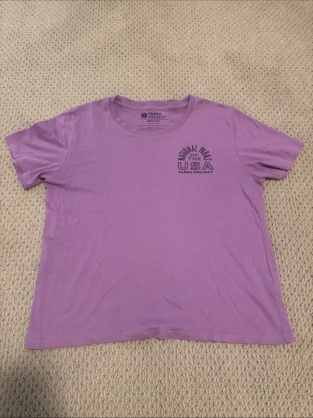 Purple Parks Project T-Shirt National Parks Check Off Short Sleeve 100% Cotton
